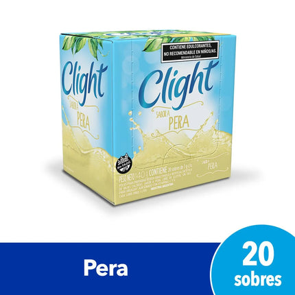 Jugo Clight sabor PERA Sin azucar, sin tacc 8 g / 0,28 oz (Caja de 20 sobres)