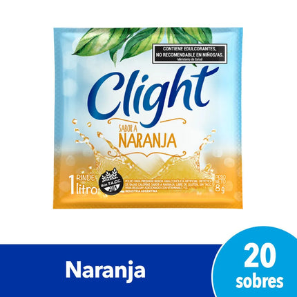 Clight Orange Flavor Juice Without TACC, 7 g / 0.24 oz (Box of 20 sachets)