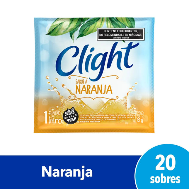 Clight Orange Flavor Juice Without TACC, 7 g / 0.24 oz (Box of 20 sachets)