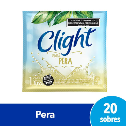 Jugo Clight sabor PERA Sin azucar, sin tacc 8 g / 0,28 oz (Caja de 20 sobres)