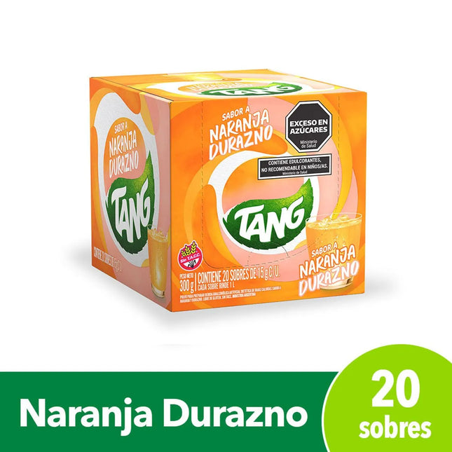 Tang Orange and Peach Flavor Juice, 18 g / 1.76 oz (Box of 20 sachets)