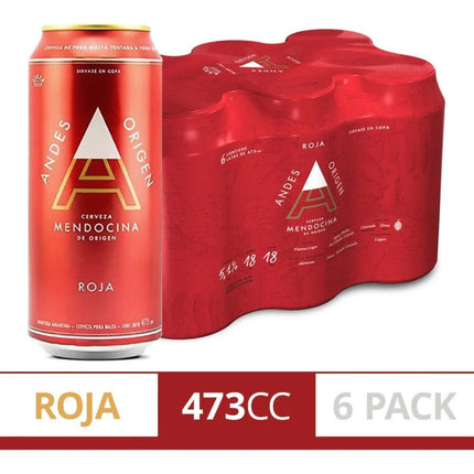Cerveza Andes Origen Roja, 473 ml / 99,88 oz (Pack de 6)
