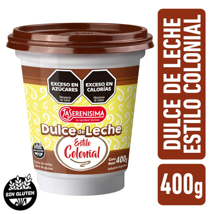 La Serenisima dulce de leche colonial Without TACC, 400 g / 14.1 oz