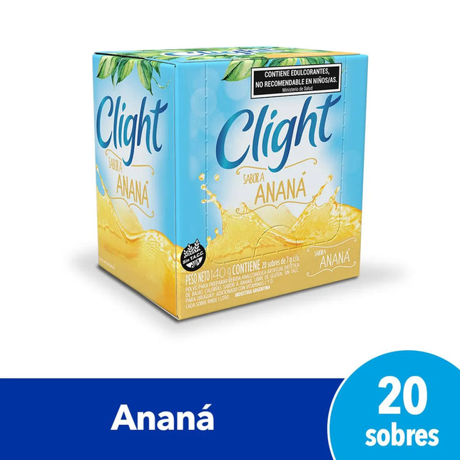 Clight Pineapple Flavor Juice Without TACC, 7 g / 0.24 oz (Box of 20 sachets)