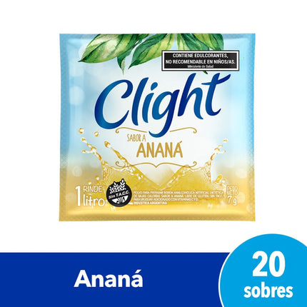 Clight Pineapple Flavor Juice Without TACC, 7 g / 0.24 oz (Box of 20 sachets)