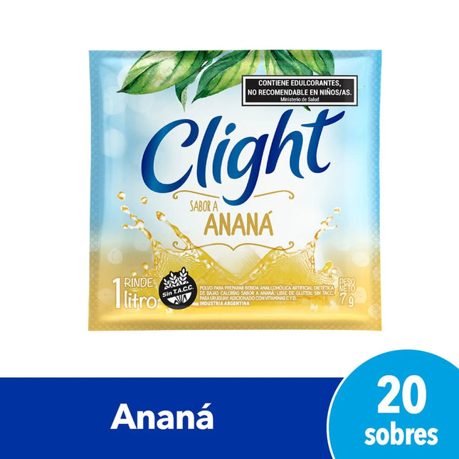 Clight Pineapple Flavor Juice Without TACC, 7 g / 0.24 oz (Box of 20 sachets)