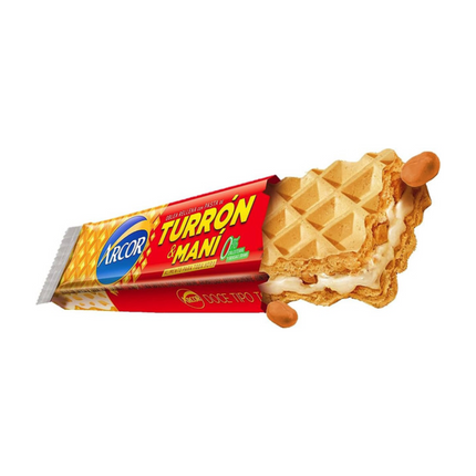 Arcor Turrón & Maní – Pack 10 Barras con Crema de Maní y Galleta – 25 g / 0.81 oz c/u