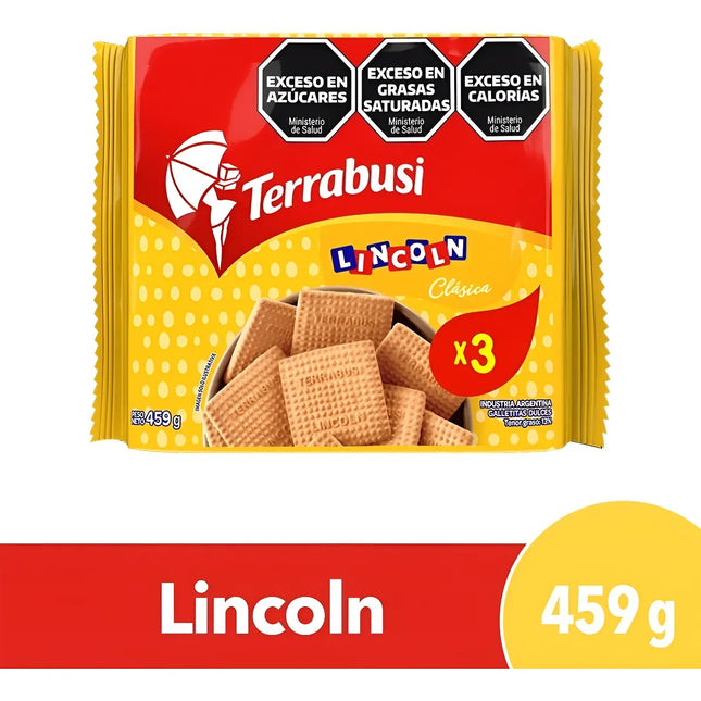 Galletitas Lincoln Terrabusi, Total 459 g / 16.19 oz  (Pack 3 unidades)