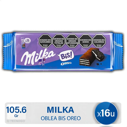 Oblea Oreo BIS bañada con Chocolate Milka, 105, 6 / 3,72 oz (Contiene 16 unidades)