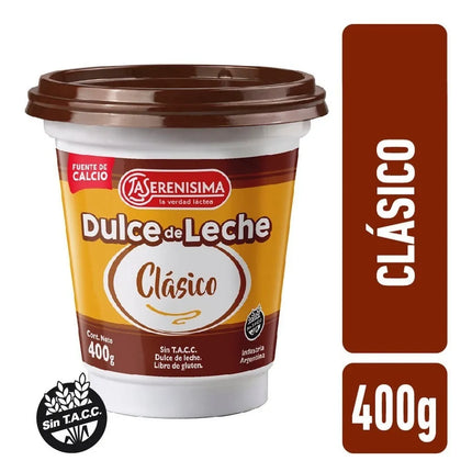 La Serenisima Dulce de Leche Classic Soft Recipe No TACC, 14.1 oz / 400 g