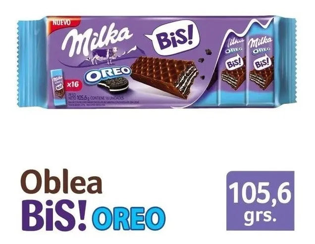 Oblea Oreo BIS bañada con Chocolate Milka, 105, 6 / 3,72 oz (Contiene 16 unidades)