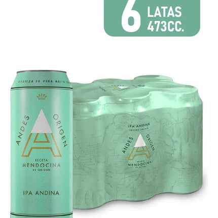 Cerveza Andes Origen IPA Andina, 473 ml / 99,88 oz (Pack de 6) Edicion Limitada