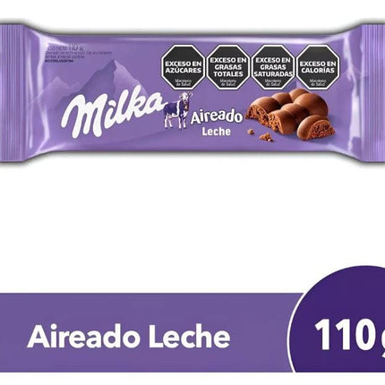 Chocolate con leche Milka Leger aireado 110g, pack 6 unidades.