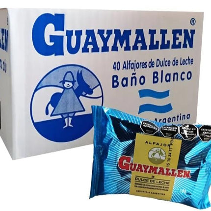 Alfajor Guaymallen de Chocolate Blanco con Dulce de leche 38g / 1.34 oz (Original box of 40)