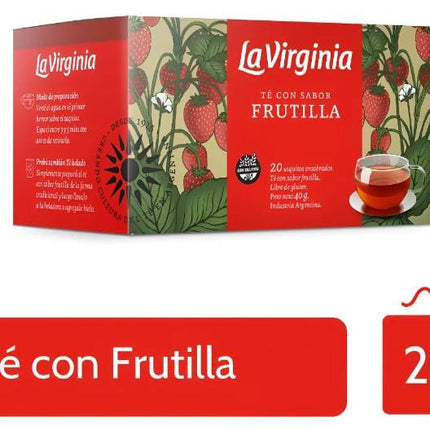 Te La Virginia  con frutilla. Caja 20 saquitos individuales. 40g