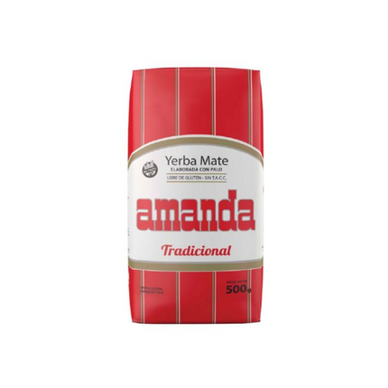 Amanda Yerba Mate Tradicional Con Palo 500 g – Yerba mate argentina suave, equilibrada y clásica
