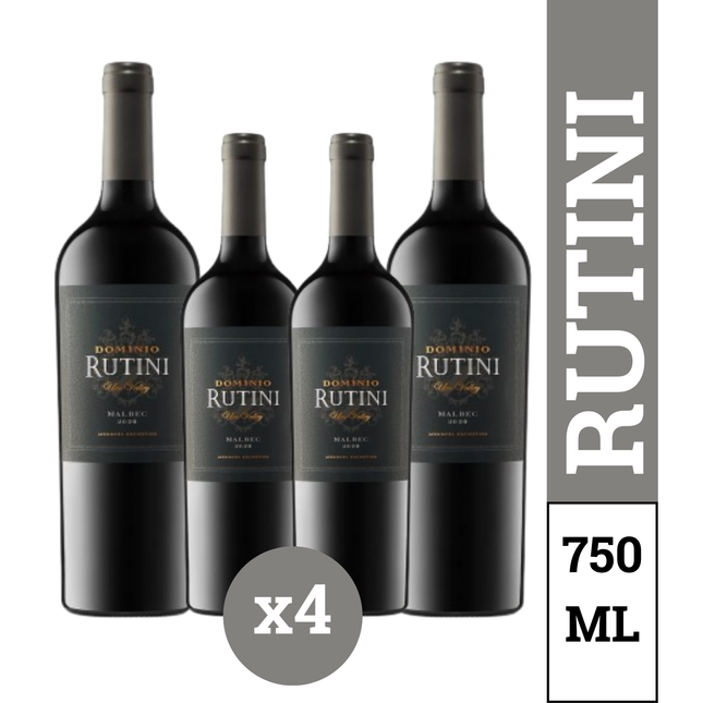 Pack x4 Bodega Rutini Dominio Malbec 750 ml – Vino Tinto Argentino de Mendoza