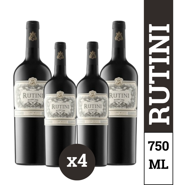 Pack x4 Bodega Rutini Malbec 750 ml – Vino Tinto Argentino de Mendoza