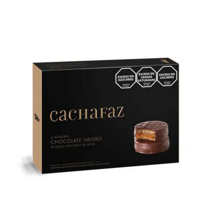 Cachafaz Alfajor of Dark Chocolate with Dulce de leche, 60 g (Box of 12)