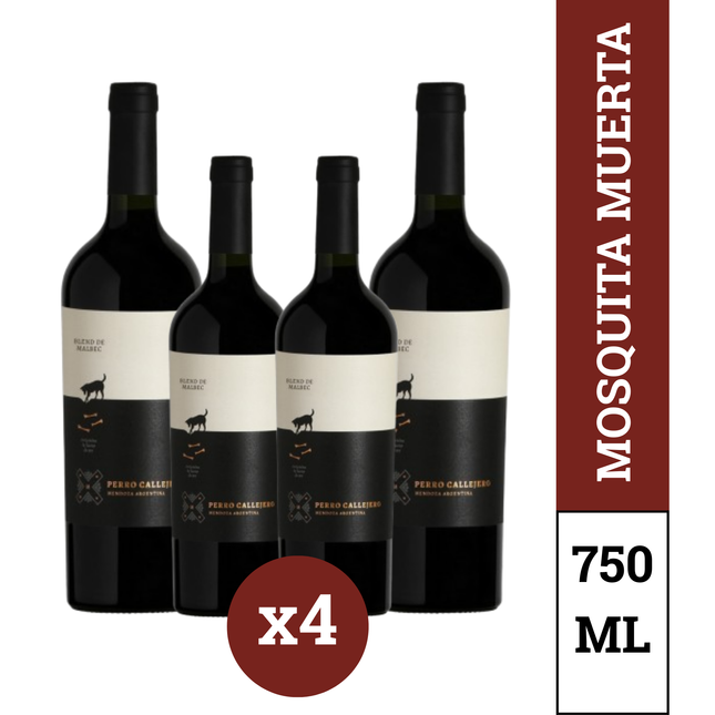 Perro Callejero Blend Pack x4 – Vino Tinto Argentino de Mendoza 750 ml / 25.3 oz
