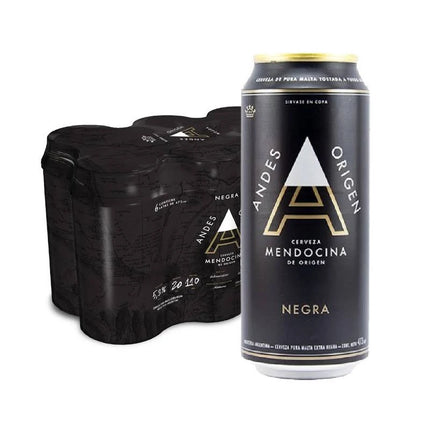 Cerveza Andes Origen Negra, 473 ml / 99,88 oz (Pack de 6)