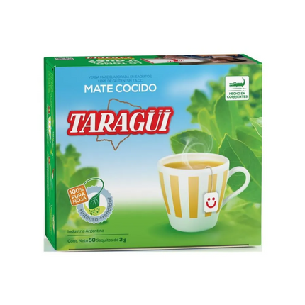 Taragüí Mate Cocido 50 saquitos – Yerba Mate Argentina en saquitos prácticos