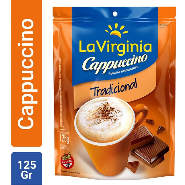 Cappuccino La Virginia Tradicional sin TACC, 125 g / 4.40 oz (Flour Pack)