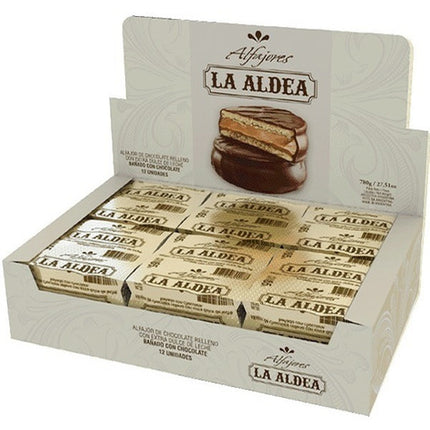 Chocolate Alfajores with Dulce de Leche, La Aldea, 65 g (box of 12)