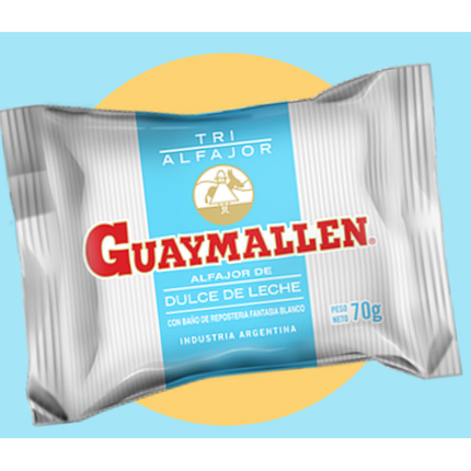 Guaymallen White Chocolate Triple Alfajor, 70 g / 2.46 oz